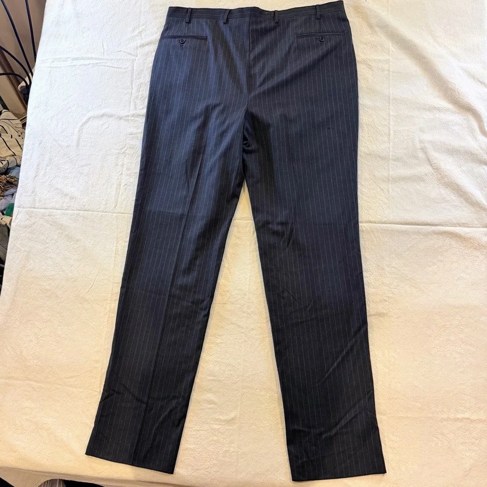 Brooks Brothers 1818 Madison Wool Dress Pants Mens 42x39 Pleated Pinstripe Italy